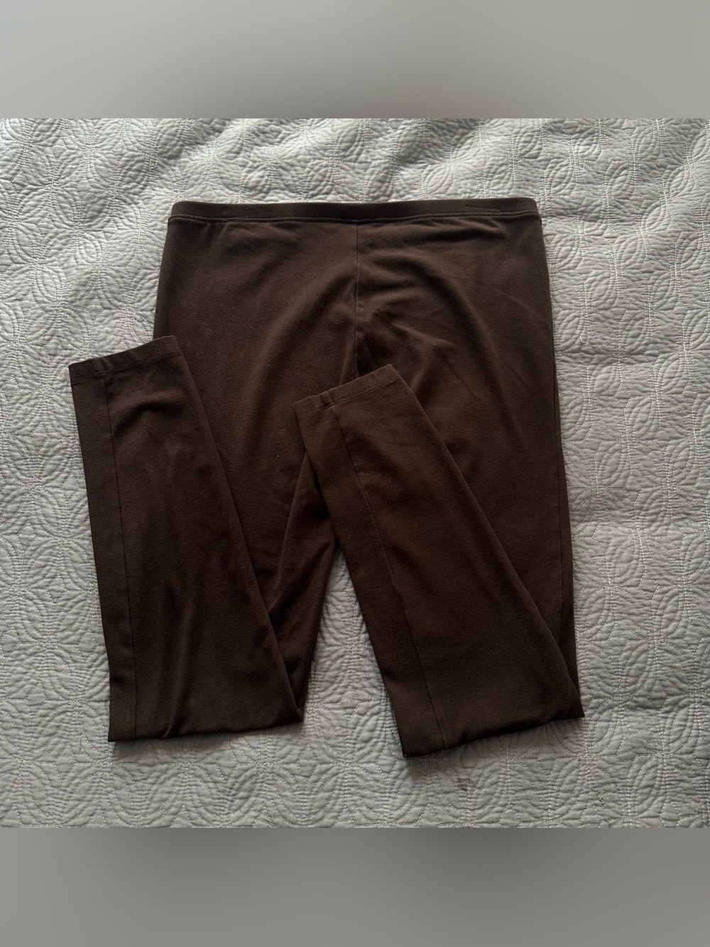 Bundle of 2 Pair HUE Black and Brown Women's Stretch Leggings - Picture 7 of 7
